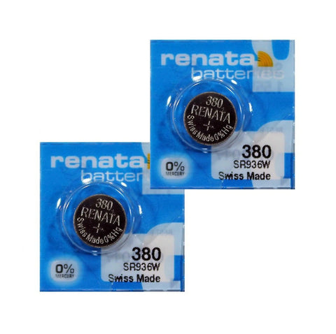 2x Renata 380 SR936SW 1.55V Silver Oxide Watch Coin Cell Batteries