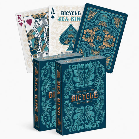 2x Bicycle Sea King Playing Cards Decks Poker Magic Blue USA