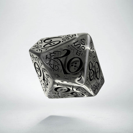 Q-Workshop Elvish Translucent Dice Set 7pc Black Ink for DND RPG