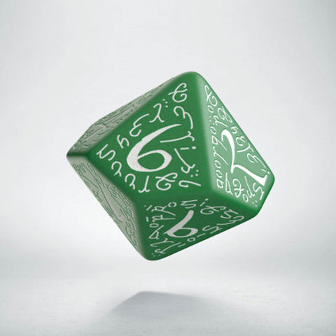 Q-Workshop Elvish Dice Set Green White 7-Die Polyhedral DND RPG