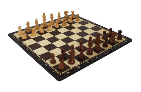 Italfama Acacia Wood Chess Set, Numbered 50cm Board, Handmade in Italy