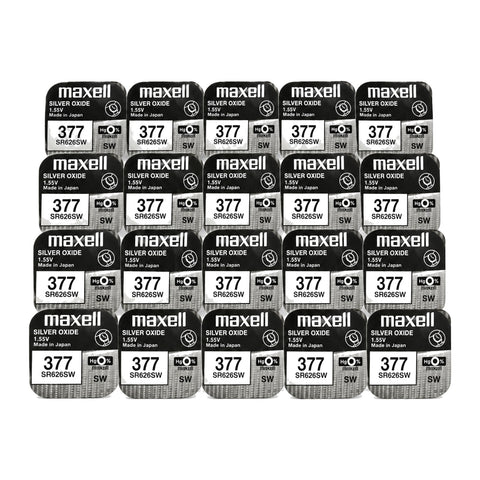 20x Maxell SR626SW 377 376 Button Cell Batteries 1.55V Multipack Japan