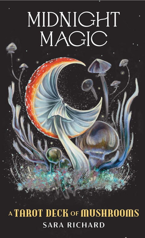 Midnight Magic Mushroom Tarot Card Deck by Sara Richard Adams Media