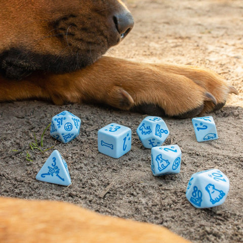 Dogs Dice Set: Max Modern Blue Dog Lovers Role Playing Games Q-Workshop NEW