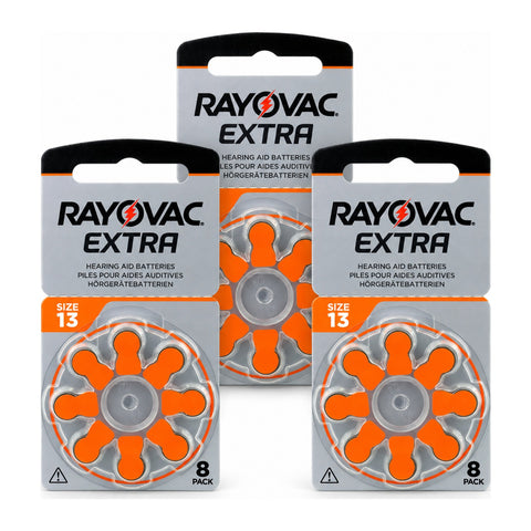 24x Rayovac Extra Size 13 PR48 Hearing Aid Batteries 1.45V Zinc Air