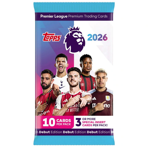 Topps Premier League 2026 Debut Edition Trading Cards Booster Pack 10ct