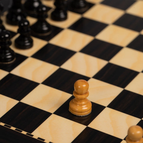 Italfama Magnetic Wooden Chess Set 25x25cm Ebony Board Zip Case