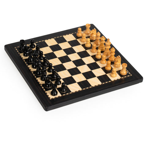 Italfama Magnetic Wooden Chess Set 25x25cm Ebony Board Zip Case