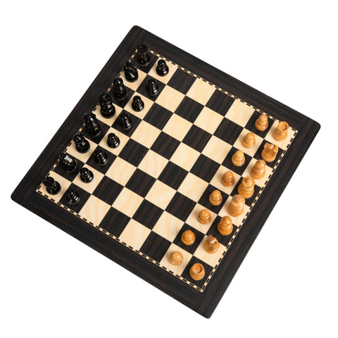 Italfama Magnetic Wooden Chess Set 25x25cm Ebony Board Zip Case
