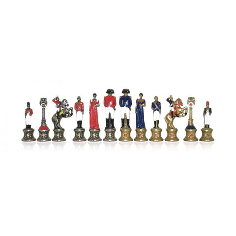 Napoleon Hand Painted Metal Chess Pieces Set by Italfama Italy