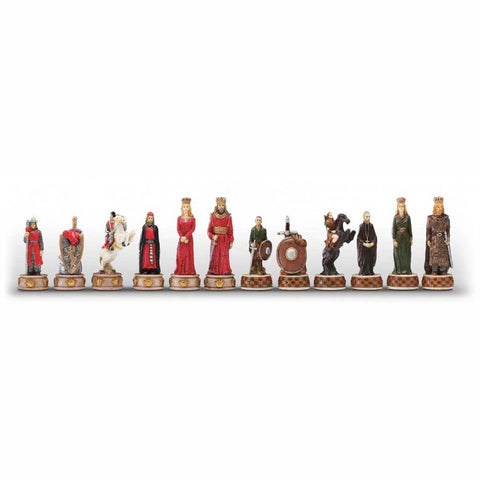 Italfama English vs Scottish Hand-Painted Resin Chess Pieces, 8cm King
