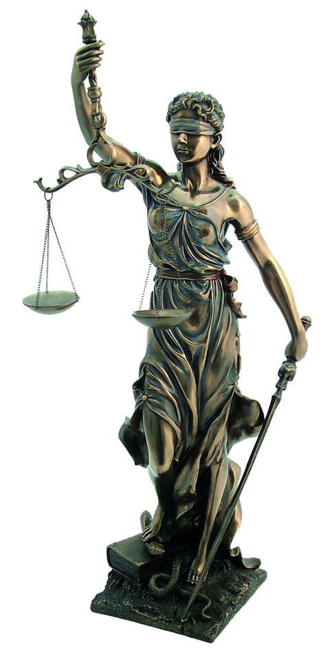 Lady Justice Statue 72cm Large Bronze Resin Figurine by Italfama Italy