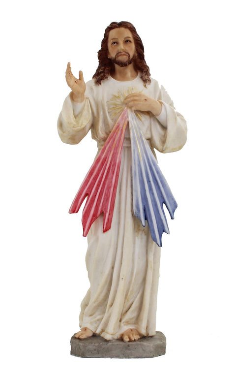 Divine Mercy Jesus Statue 21cm Hand-Painted Resin Made in Italy Italfama