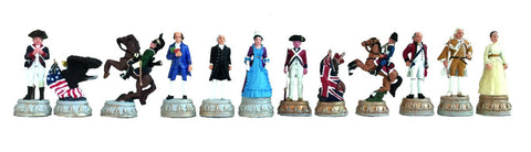 Italfama American Revolution Tin Chess Pieces, Hand-Painted, 7.5cm King