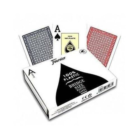 Fournier 2826 Bridge Size 100% Plastic Playing Cards Red/Blue Jumbo