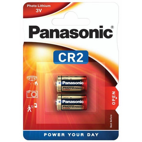 2x Panasonic CR2 3V Lithium Photo Batteries DLCR2 KCR2 CR17355