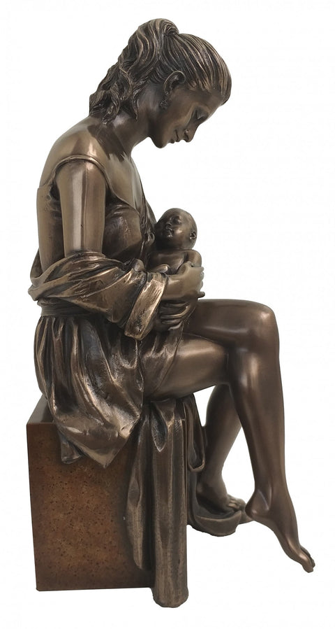 Italfama Mother & Son Bronze Resin Statue 24cm Italian Home Decor Gift