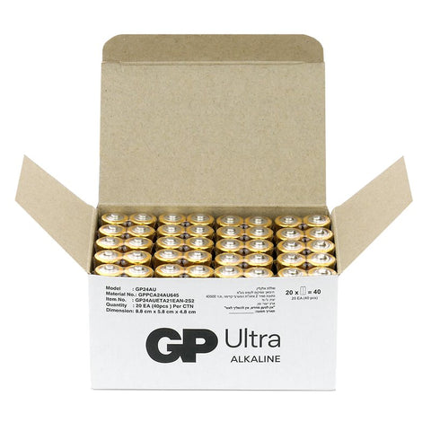 40x GP Ultra AAA LR03 1.5V Alkaline Batteries for High-Drain Devices