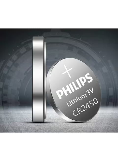 2x Philips CR2450 3V Lithium Coin Cell Battery DL2450 for Watches Remotes