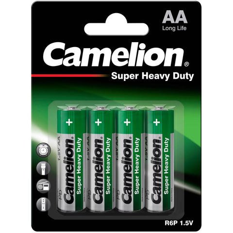 4x Camelion AA 1.5V Zinc Carbon Batteries Super Heavy Duty Long Life