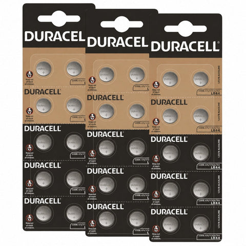 30x Duracell LR44 A76 AG13 1.5V Alkaline Button Cell Batteries