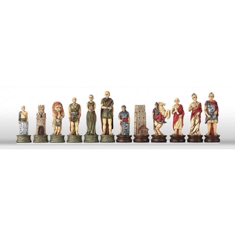 Italfama Romans vs Gladiators Hand-Painted Resin Chess Pieces, 8cm King