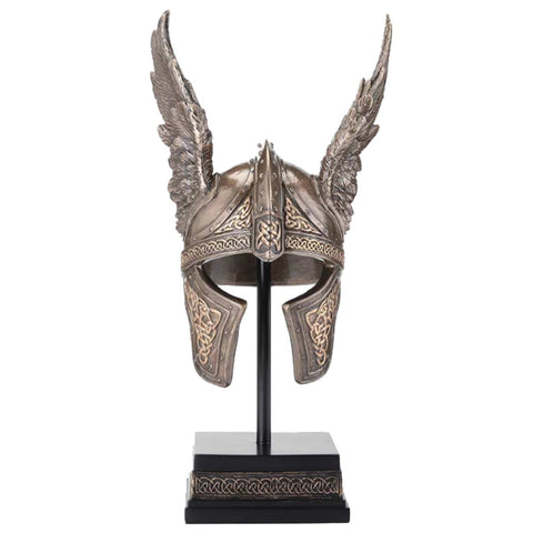Odin Winged Helmet Bronze Resin Statue 24cm Viking Decor by Italfama