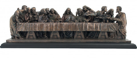 Italfama Last Supper Statue Bronze Tone Resin Large 76cm Made in Italy