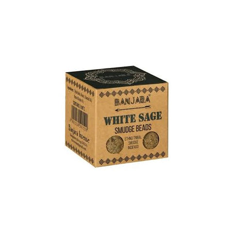 Banjara White Sage Smudge Beads 5x with Holder for Cleansing & Meditation