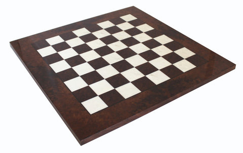 Italfama Walnut Chess Board 60x60cm, 6cm Squares, Glossy Handmade in Italy
