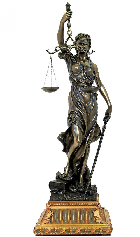Italfama 72cm Lady Justice Bronze Resin Statue Large Italian Home Decor