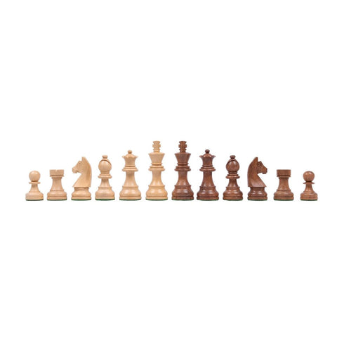 Italfama Acacia Wood Weighted Chess Pieces Set, 3" King, Made in Italy