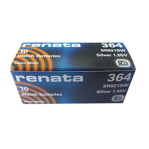 10x Renata 364 SR621SW Silver Oxide Watch Batteries 1.55V Swiss Made