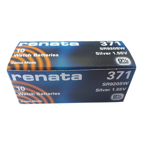 10x Renata 371 SR920SW Silver Oxide 1.55V Watch Batteries Swiss Made