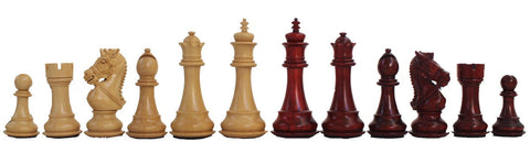 Italfama Weighted Wooden Chess Pieces Set 11.5cm King Leather Base