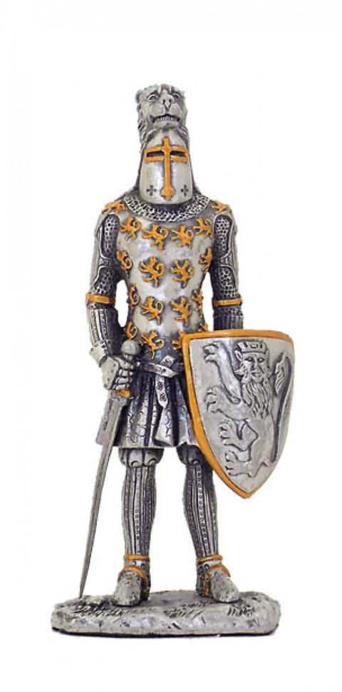 Italfama Pewter Medieval Knight Armor Figurine with Shield & Sword, 10cm