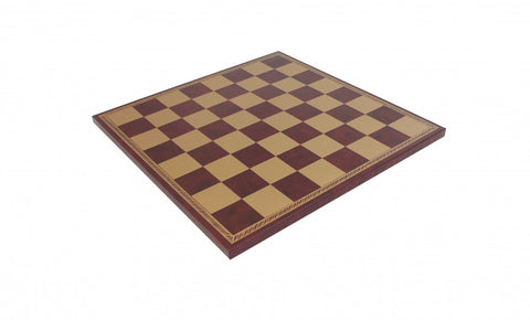Italfama Faux Leather Chess Board 40x40cm Gold Burgundy Made in Italy