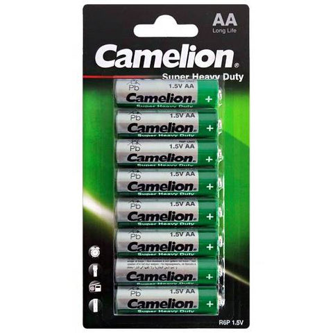 8x Camelion AA 1.5V Super Heavy Duty Zinc Carbon Batteries R6P UM3