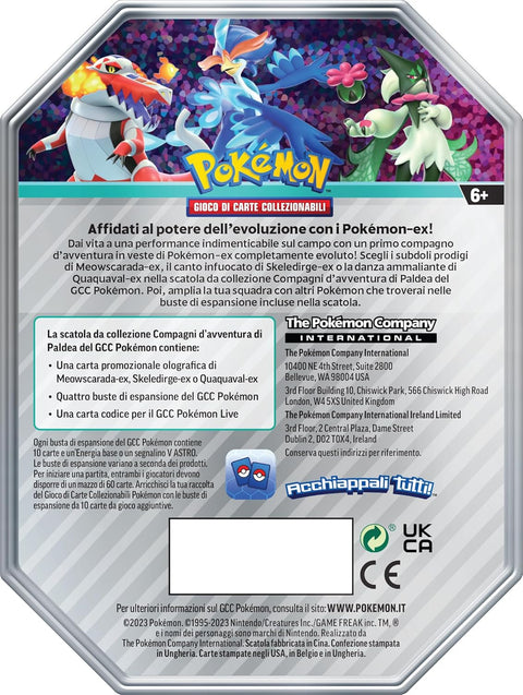 Pokemon TCG Scarlet & Violet Paldea Partners Tin Meowscarada ex 4 Booster Packs