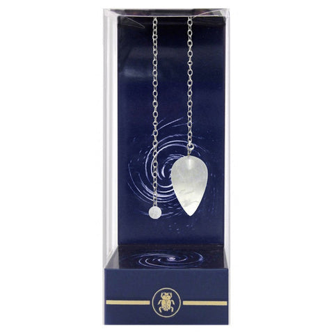 Clear Quartz Divination Pendulum with Velvet Bag & Guide by Lo Scarabeo