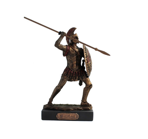 Italfama Spartan Warrior Statue 13cm Bronze Resin Handcrafted Italy