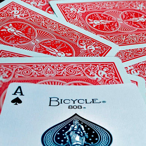 Bicycle Rider Back 808 black seal playing cards red