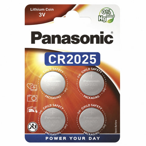 4x Panasonic CR2025 3V Lithium Coin Cell Batteries Watch Key Fob