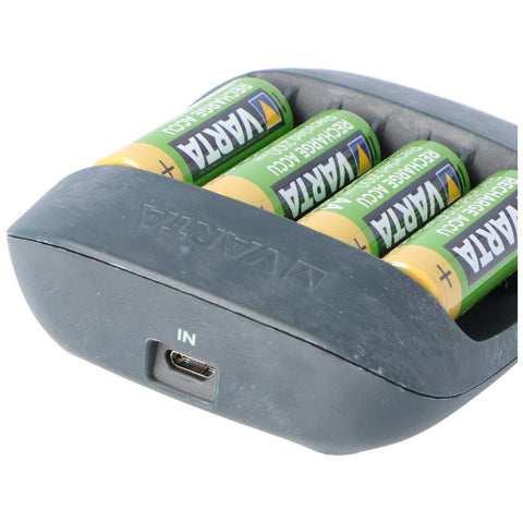 Varta ECO Charger AA AAA Battery Charger with 4x AAA & USB Output