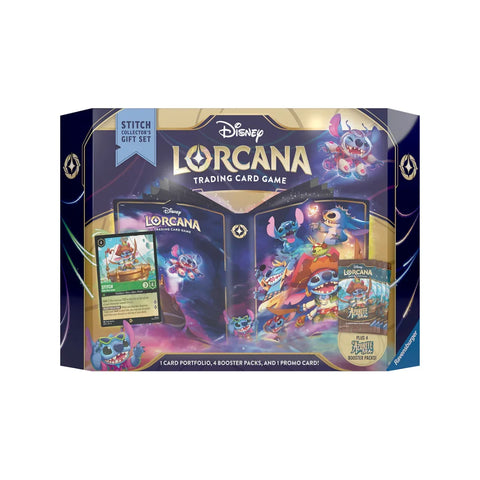 Disney Lorcana Azurite Sea Stitch Gift Set Portfolio + 4 Boosters Foil Card