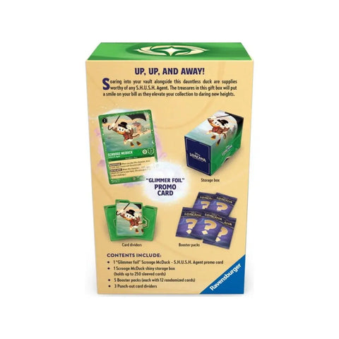 Disney Lorcana Scrooge McDuck Gift Box 5 Boosters + Promo Card & Box