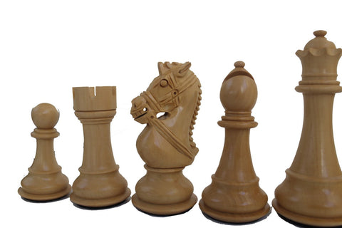 Italfama Weighted Wooden Chess Pieces Set 11.5cm King Leather Base