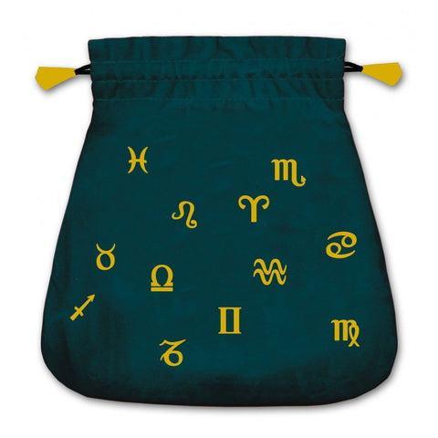 Black Velvet Tarot Card Bag 20x20cm Drawstring Pouch by Lo Scarabeo