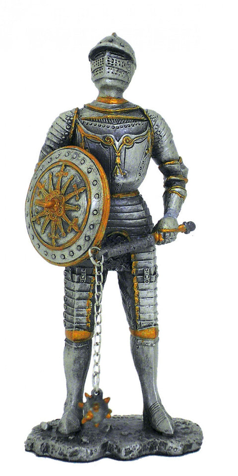 Italfama Pewter Soldier Figurine, Medieval Knight with Club, 11cm, Italy