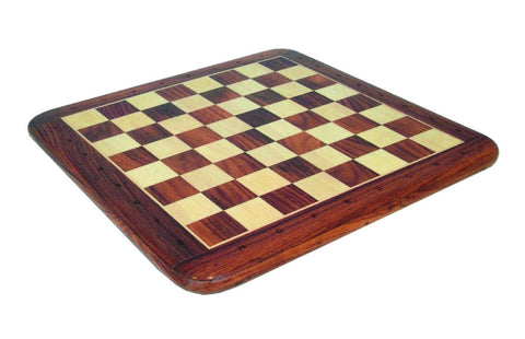 Italfama Acacia Wood Chess Board 46cm w/ Notation 4.5cm Squares Italy